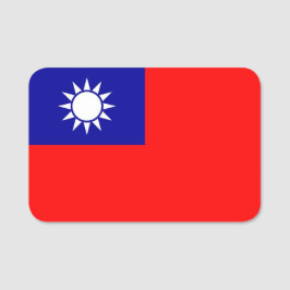 Nome de etiqueta Patriótico com bandeira de Taiwan