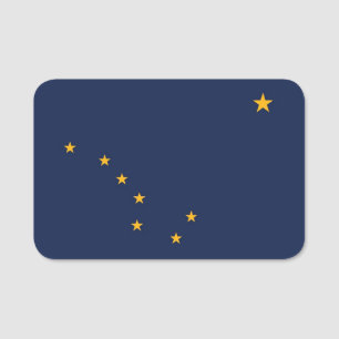 Nome de etiqueta Patriótico com bandeira do Alasca