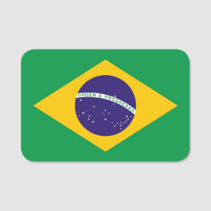 nome de etiqueta Patriótico com bandeira do Brasi