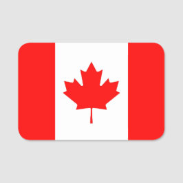 Nome de etiqueta Patriótico com bandeira do Canadá