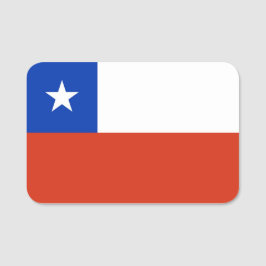 Nome de etiqueta Patriótico com bandeira do Chile