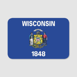 Nome de etiqueta Patriótico com bandeira do Estado