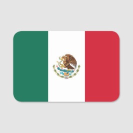 Nome de etiqueta Patriótico com bandeira do México