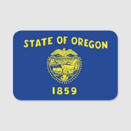 Nome de etiqueta Patriótico com bandeira do Oregon