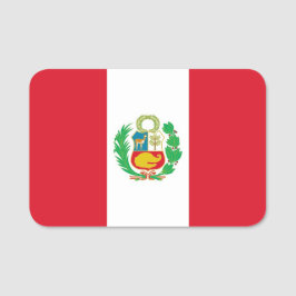 Nome de etiqueta Patriótico com bandeira do Peru