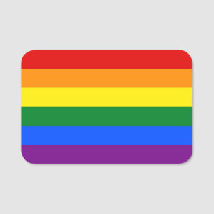 Nome de etiqueta patriótico com bandeira LGBT