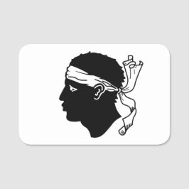 Nome de etiqueta Patriótico com pavilhão da Córseg