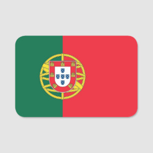 Nome de etiqueta Patriótico com pavilhão de Portug