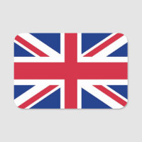 Nome de etiqueta Patriótico com pavilhão do Reino