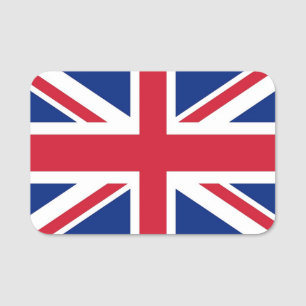 Nome de etiqueta Patriótico com pavilhão do Reino