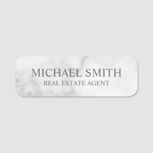 Nome de etiqueta Personalizado White Marble Profes
