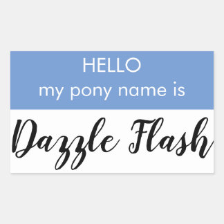 Nome de etiqueta Pony - Dazzle Flash