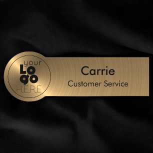 Nome de etiqueta radial do logotipo Dourado metáli