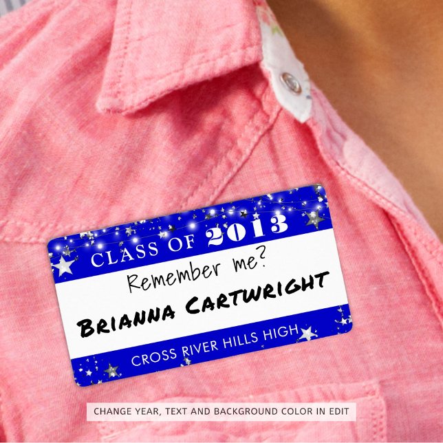 Nome de etiqueta Real de Prata Azul de Reunião (Criador carregado)