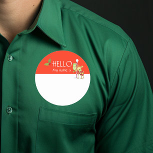 Nome de etiqueta Reindeer de Crachá de Natal
