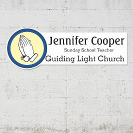 Nome de etiqueta Rezando Mãos Personalizar Crachá