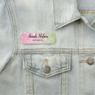 Nome de etiqueta rosa Na moda Elegante