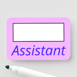 Nome de etiqueta simples, rosa, simples "Assistent