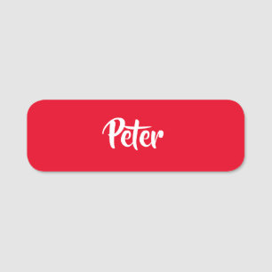 Nome de etiqueta simples vermelho de nome personal