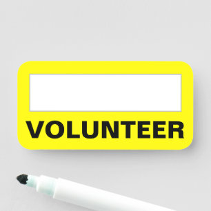 Nome de etiqueta simples "VOLUNTEER"