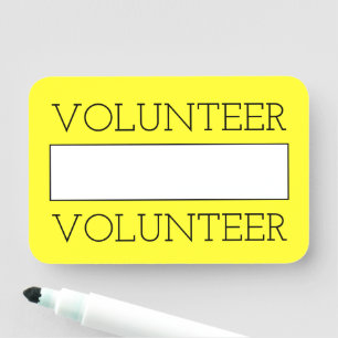 nome de etiqueta "VOLUNTÁRIO"