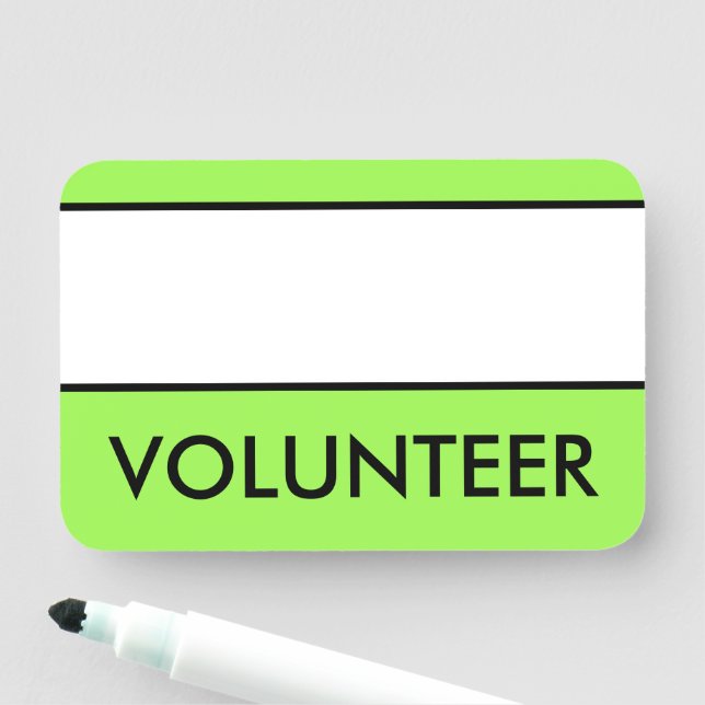 Nome de etiqueta "VOLUNTÁRIO" moderno, na moda (In Situ)