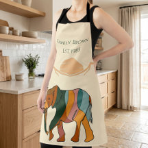 Nome de Família Personalizado Elefante Boho Meados