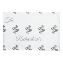 Nome de Família Personalizado Simples Preto e Bran