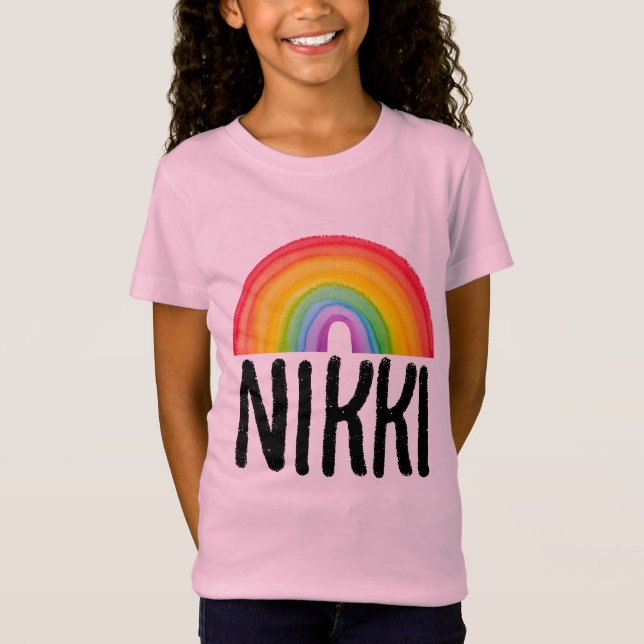 NOME DE FERRO PERSONALIZADO DE GAROTAS T-SHIRTS (Frente)
