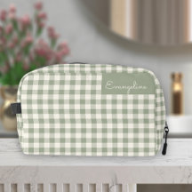 Nome de Gingham Padrão Cottagecore Boho Bege Sage