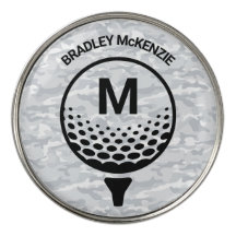 Nome de Golfista Monograma Camo