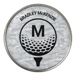 Nome de Golfista Monograma Camo