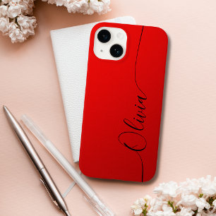 Nome de Letra Caligráfica Elegante Vermelho e Pret