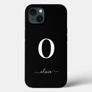 Nome de letra Monograma Personalizado Preto e Bran