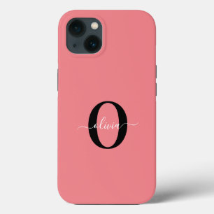 Nome de letra personalizada em preto e rosa