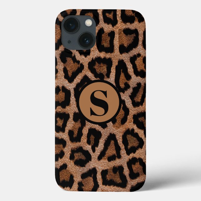 Nome de Monograma de Impressão de Animal Leopardo (Verso)