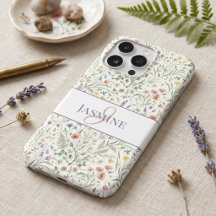 Nome de Monograma Floral Flor Silvestre Boho Lavan