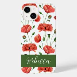 Nome de Papoula Vermelha Flor Silvestre Aquarela