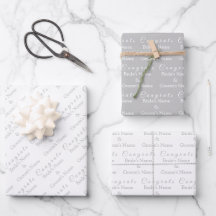 Nome de Parabéns Personalizados! Prata, Casamento 