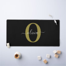 Nome de Script de Monograma Personalizado Preto Br