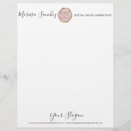 Nome de Script Simples Logotipo Papel Timbrado