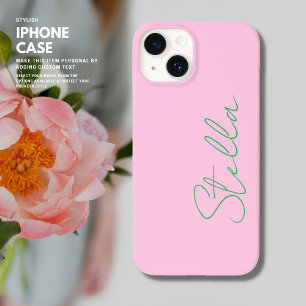Nome de Script Verde e Rosa de Tendência Minimalis