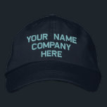 Nome de texto personalizado que incorporou o Boné<br><div class="desc">Escolha Fontes e Cores - Design Seu Próprio Promocional Personalizado Básico Baseball Hats Comercial com Texto Personalizado - Adicione Seu Texto - Nome - Empresa / Número / Carta / Slogan - Tagline / ou Site, Telefone, E-mail, Manípulo da Mídia Social, Endereço, Logotipo - Escolha Sua Cor / Tamanho /...</div>