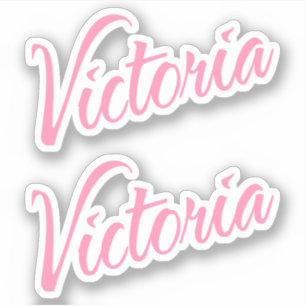 Nome Decorativo Victoria no Adesivo rosa x2