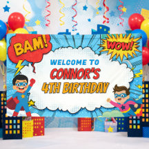 Nome do Aniversário de Super-Herói Personalizado p