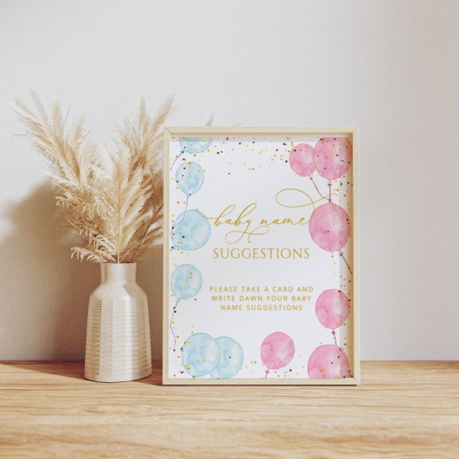 Nome do Bebê Sugestões de Gênero Poster de Revisão (Criador carregado)