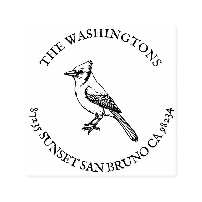 Nome do Carimbo do Endereço de Devolução Azul Pers (Design)