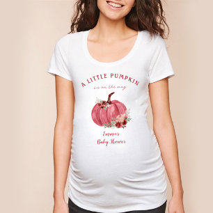 Nome do Chá de fraldas T-Shirt Burgundy Pumpkin Fa