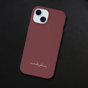 Nome do Cheio do Monograma Vermelho Mínimo Moderno