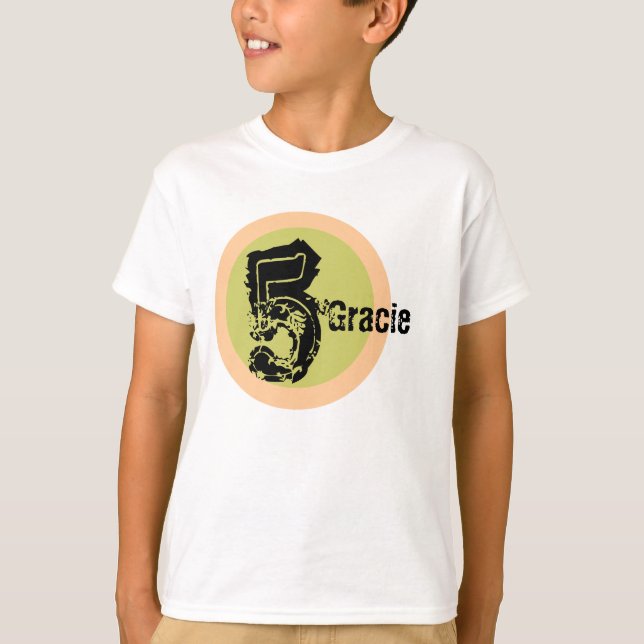 Nome do Círculo e Camisa de Aniversário do 5 de Id (Frente)